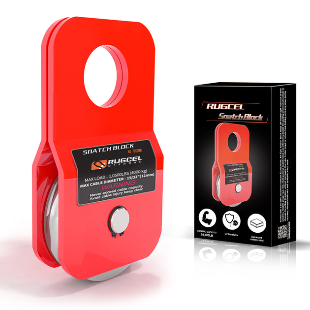 3x Heavy Duty Recovery Pulley Snatch Block – 4 Ton / 8,800 Lb – For Jeep Wrangler 07-20 & Off-Road – ECCPP E82677402CP