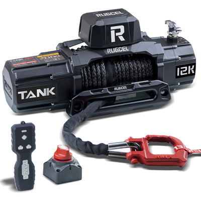 RUGCEL TANK WINCH  12000LB Black Rope