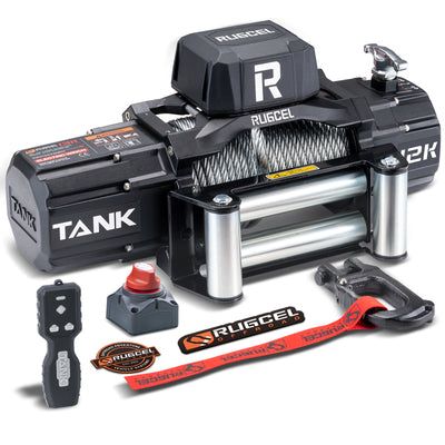 RUGCEL TANK WINCH  12000LB Steel Rope