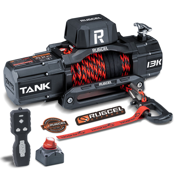 RUGCEL TANK WINCH  13500LB Dual Color Rope