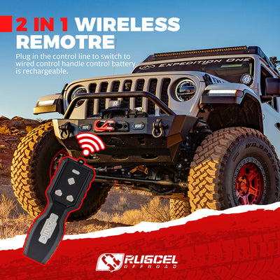 RUGCEL TANK WINCH  20000LB DC Synthetic Rope