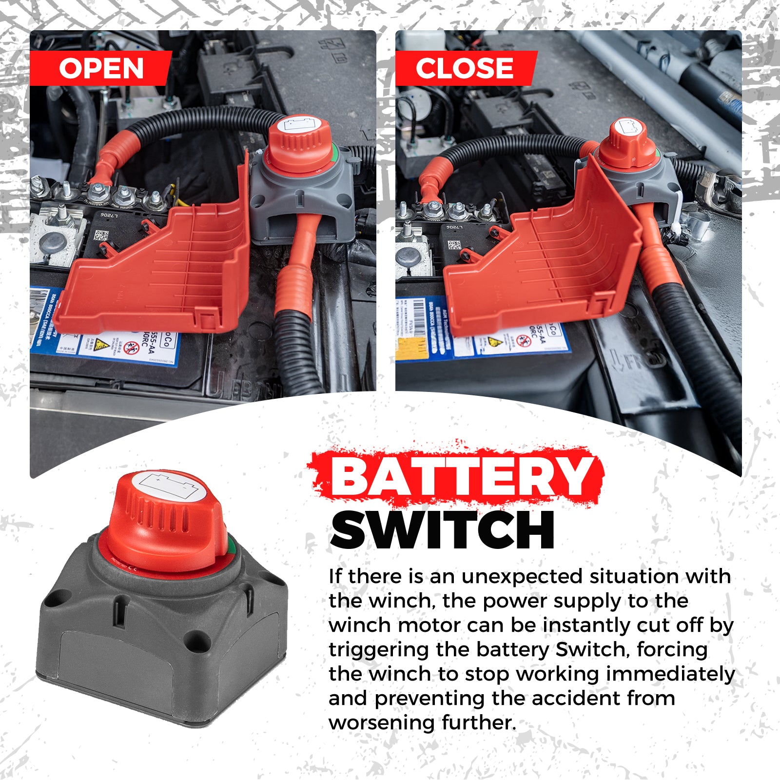 RUGCEL TANK WINCH 12V  20000LB Steel Rope