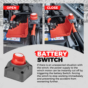 RUGCEL TANK WINCH  13500LB Red Rope