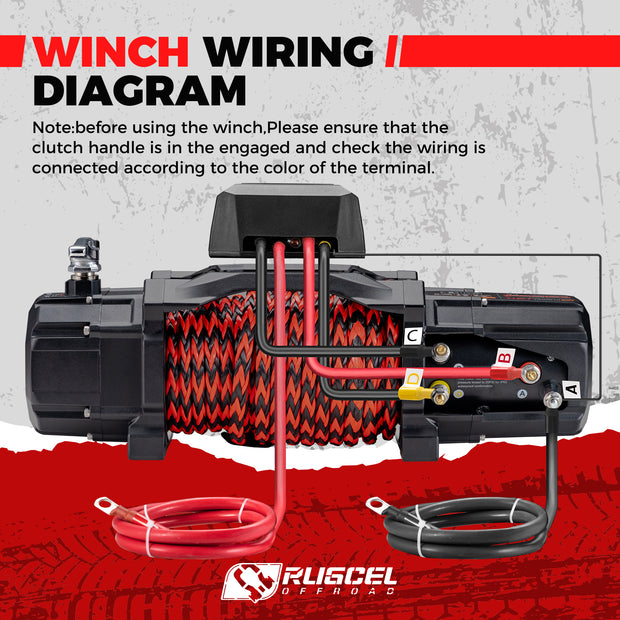 RUGCEL TANK WINCH  13500LB Dual Color Rope