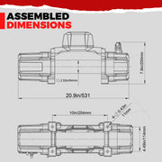 RUGCEL TANK WINCH  13500LB Steel Rope