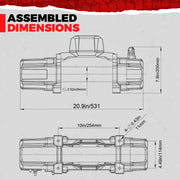 RUGCEL TANK WINCH  12000LB Black Rope