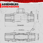 RUGCEL TANK WINCH  13500LB Dual Color Rope