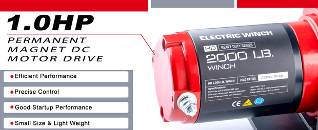 RUGCEL 12V 2000LB WINCH ATV/UTV Steel Rope