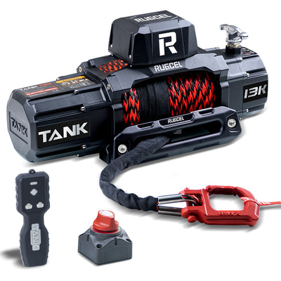 RUGCEL TANK WINCH  13500LB Dual Color Rope
