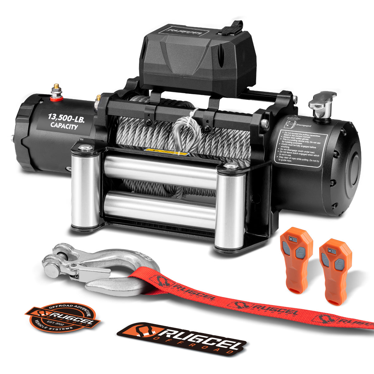 RUGCEL 12V 13500LB WINCH Steel Rope