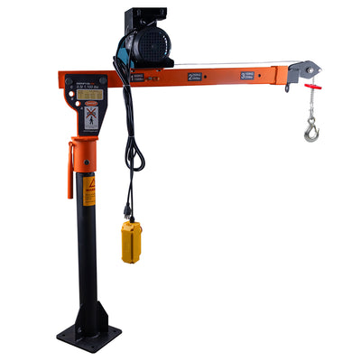 RUGCEL 1100lb Folding Household Hoist Truck Crane with 110V Electric 880lb Hoist