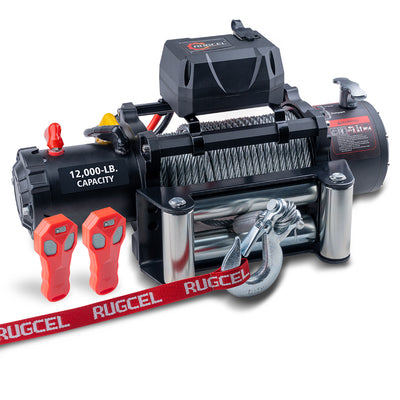 RUGCEL 12V 12000LB WINCH Steel Rope