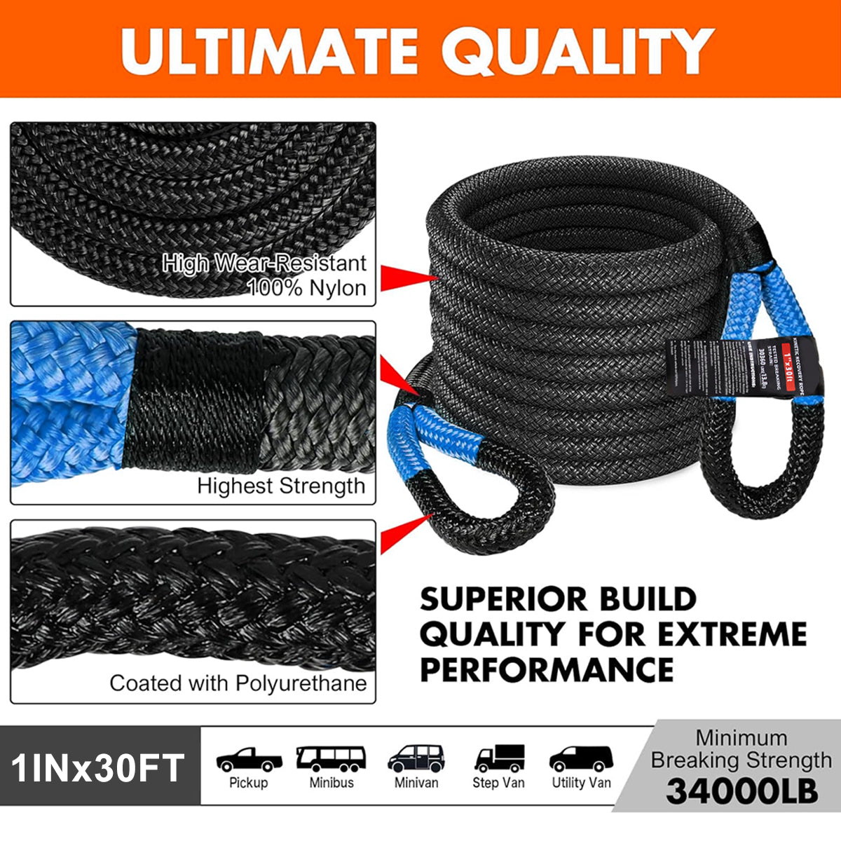 RUGCEL Kinetic Recovery Rope (30,360 lbs)