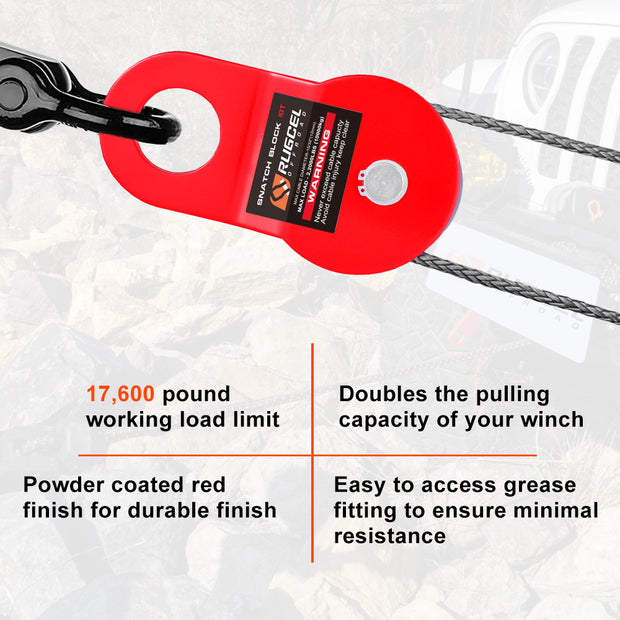 RUGCEL 10T Snatch Block, 22000lb Capacity