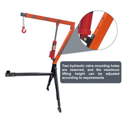 RUGCEL 1500 lb Stretchable Receiver Hitch Mounted Hydraulic Swivel Pickup Truck Crane