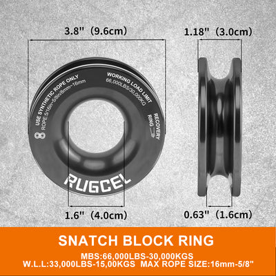 RUGCEL Kinetic Recovery Rope kit (30,360 lbs)