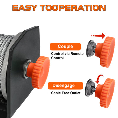 RUGCEL 12V 2500LB WINCH ATV/UTV Steel Rope