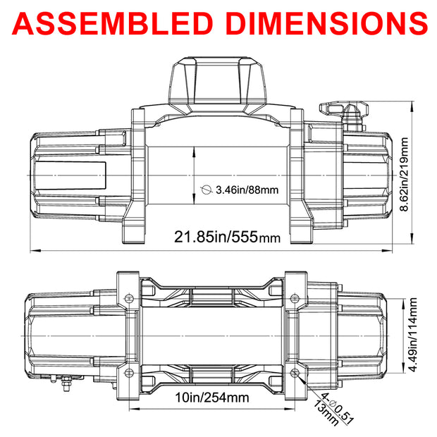 RUGCEL TANK WINCH  20000LB DC 12V/24V