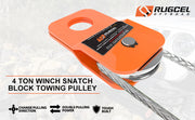 RUGCEL 4.8T Heavy Duty Recovery Winch Snatch Block,10500lb Capacity(Orange)