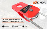 RUGCEL 4.8T Heavy Duty Recovery Winch Snatch Block,10500lb Capacity(Red)