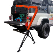 RUGCEL 1500 lb Stretchable Receiver Hitch Mounted Hydraulic Swivel Pickup Truck Crane
