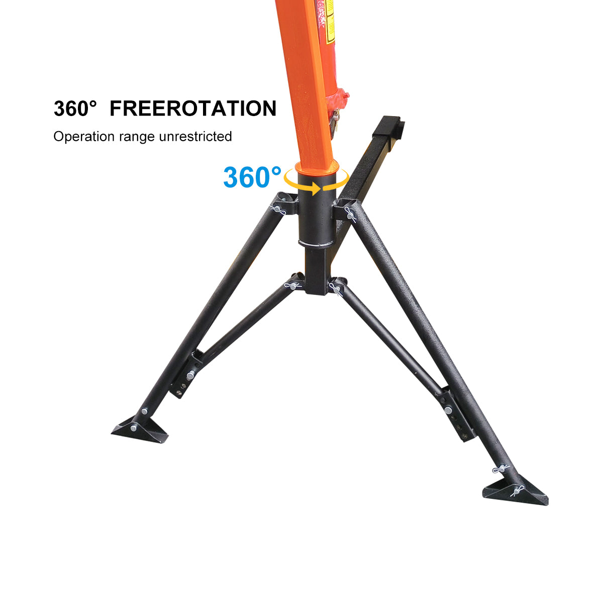 RUGCEL 1500 lb Stretchable Receiver Hitch Mounted Hydraulic Swivel Pickup Truck Crane