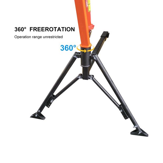 RUGCEL 1500 lb Stretchable Receiver Hitch Mounted Hydraulic Swivel Pickup Truck Crane