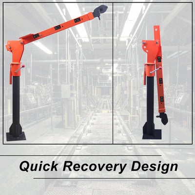 RUGCEL 1100lb Folding Truck-Mounted Crane with 12V 3500lb Electric Winch