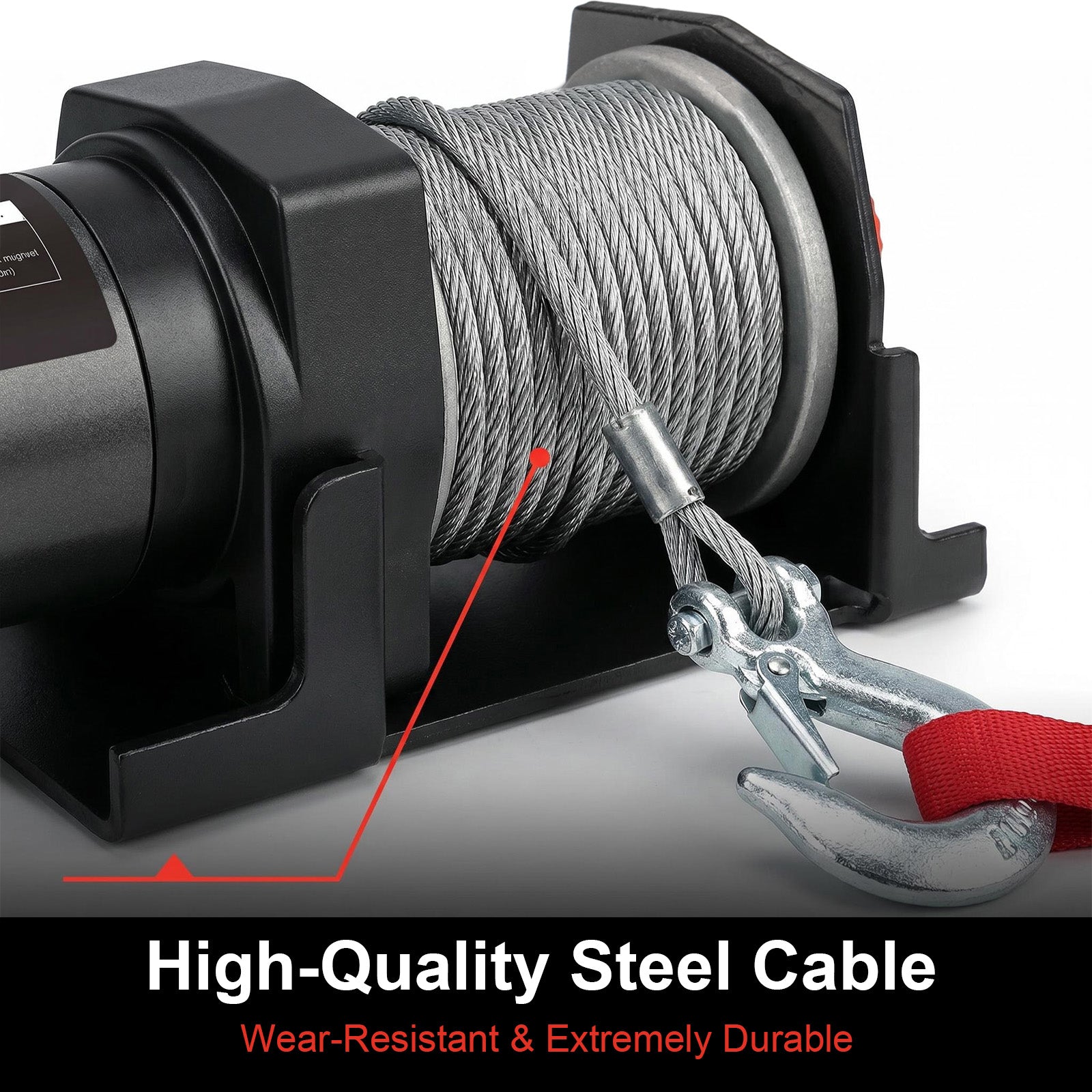 RUGCEL 12V 2500LB WINCH ATV/UTV Steel Rope