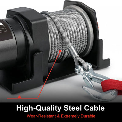 RUGCEL 12V 2500LB WINCH ATV/UTV Steel Rope