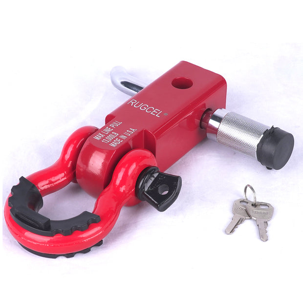 RUGCEL  2 inch Shackle Hitch Receiver and D Ring Shackle