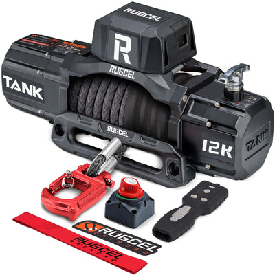 RUGCEL TANK WINCH  12000LB Black Rope