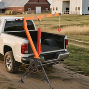 RUGCEL 1500 lb Stretchable Receiver Hitch Mounted Hydraulic Swivel Pickup Truck Crane