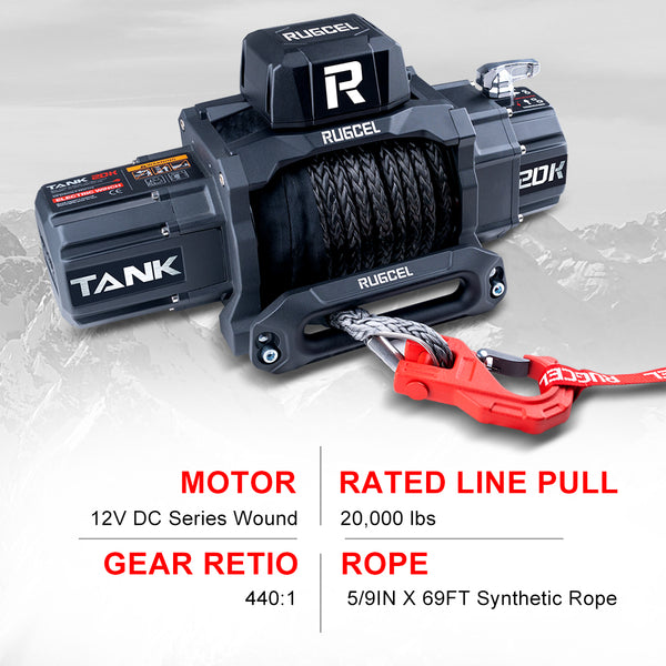 RUGCEL TANK WINCH  20000LB DC 12V/24V