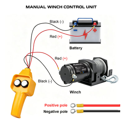 RUGCEL 12V 2500LB WINCH ATV/UTV Steel Rope