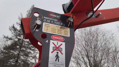 RUGCEL 1100lb Folding Truck-Mounted Crane with 12V 3500lb Electric Winch